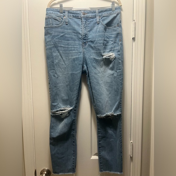 Madewell Blue Distressed Women's Jeans Size 33 - Picture 1 of 7
